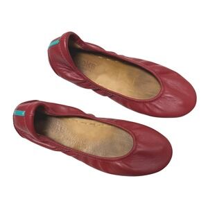 Tieks Ballet Flats Women's Size 6 Cardinal Red Leather Classic Foldable Designer